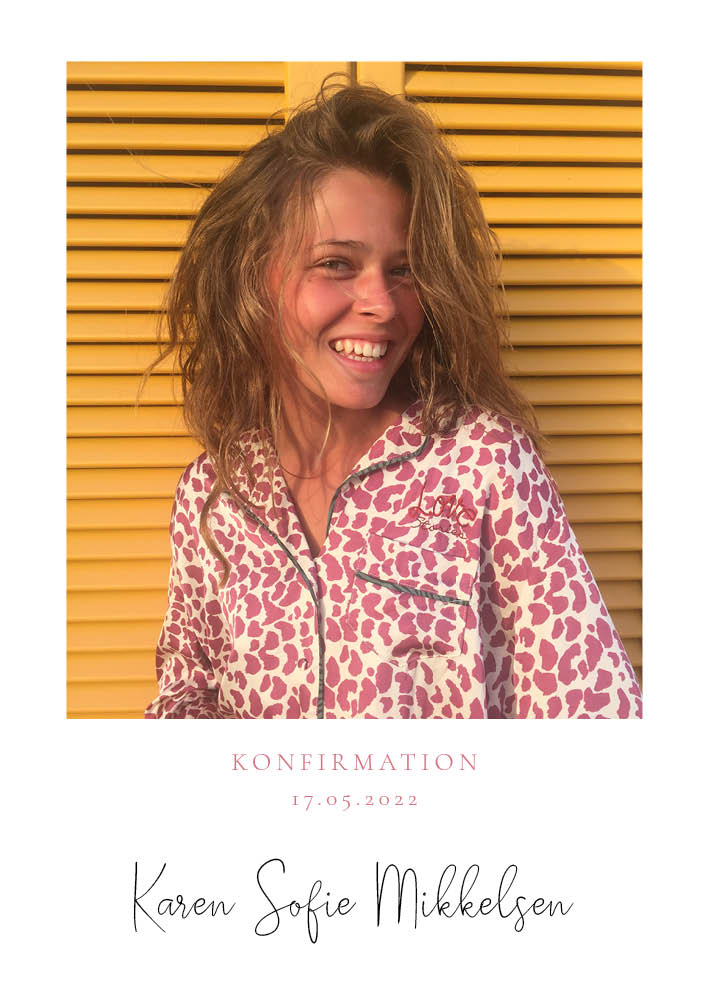 Pige - Karen Sofie Konfirmationsinvitation